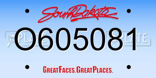 O605081 South Dakota License Plate