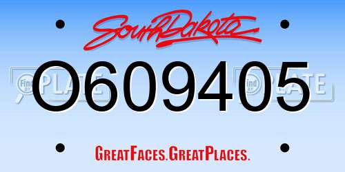 O609405 South Dakota License Plate