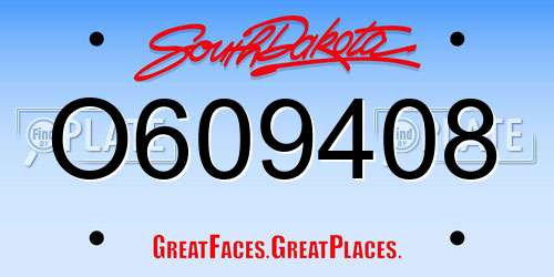 O609408 South Dakota License Plate