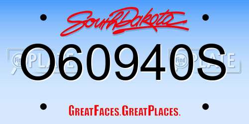 O60940S South Dakota License Plate