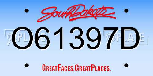 O61397D South Dakota License Plate