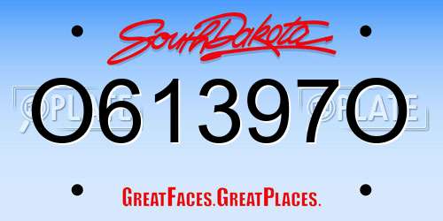 O61397O South Dakota License Plate