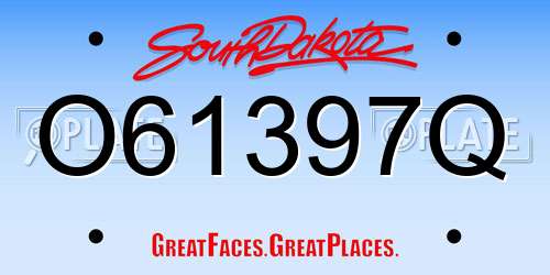 O61397Q South Dakota License Plate