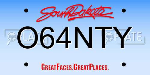 O64NTY South Dakota License Plate