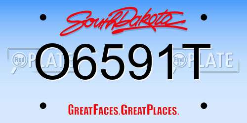 O6591T South Dakota License Plate