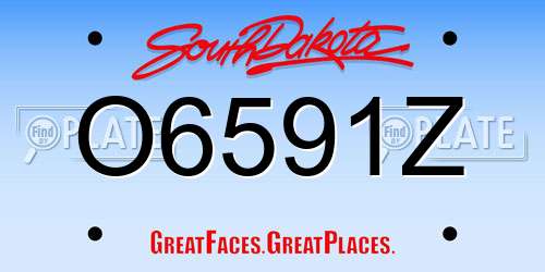 O6591Z South Dakota License Plate