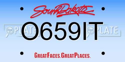 O659IT South Dakota License Plate