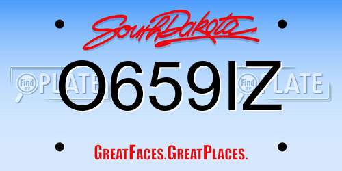O659IZ South Dakota License Plate