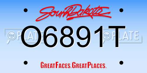 O6891T South Dakota License Plate