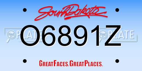 O6891Z South Dakota License Plate