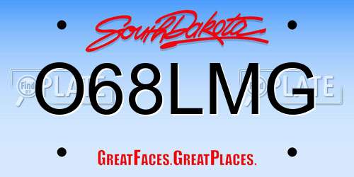 O68LMG South Dakota License Plate