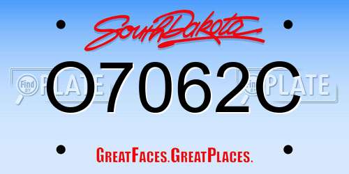 O7062C South Dakota License Plate