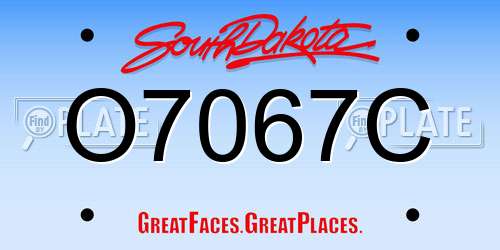O7067C South Dakota License Plate