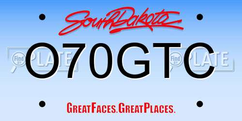 O70GTC South Dakota License Plate