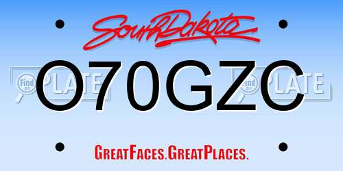 O70GZC South Dakota License Plate