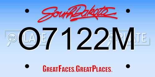 O7122M South Dakota License Plate