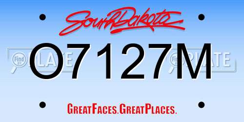 O7127M South Dakota License Plate