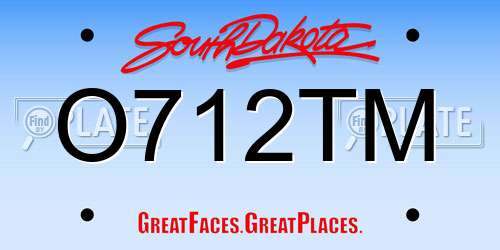 O712TM South Dakota License Plate