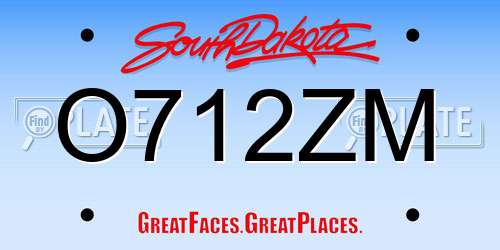 O712ZM South Dakota License Plate