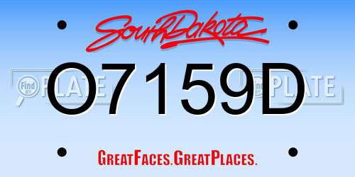 O7159D South Dakota License Plate