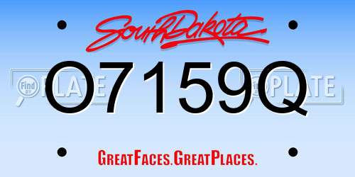 O7159Q South Dakota License Plate