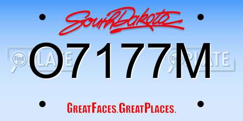 O7177M South Dakota License Plate