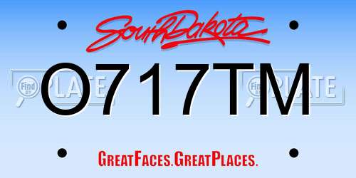 O717TM South Dakota License Plate