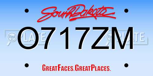 O717ZM South Dakota License Plate