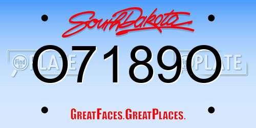 O7189O South Dakota License Plate