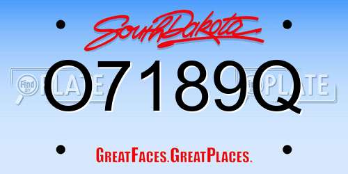 O7189Q South Dakota License Plate
