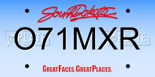 O71MXR South Dakota License Plate