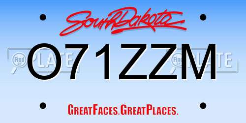 O71ZZM South Dakota License Plate