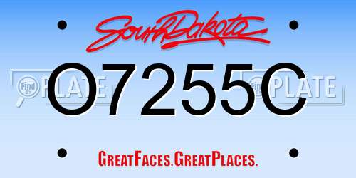 O7255C South Dakota License Plate