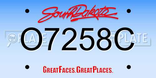 O7258C South Dakota License Plate