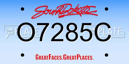 O7285C South Dakota License Plate