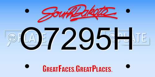 O7295H South Dakota License Plate