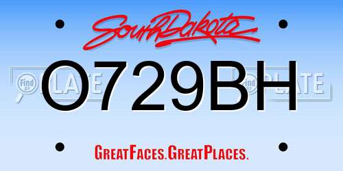 O729BH South Dakota License Plate
