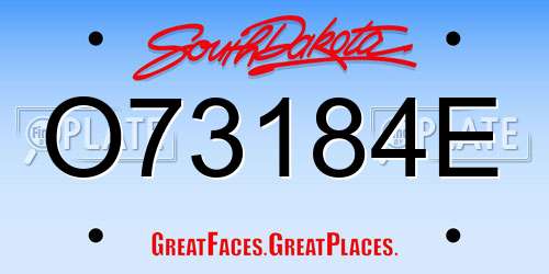 O73184E South Dakota License Plate