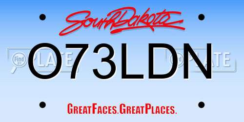 O73LDN South Dakota License Plate