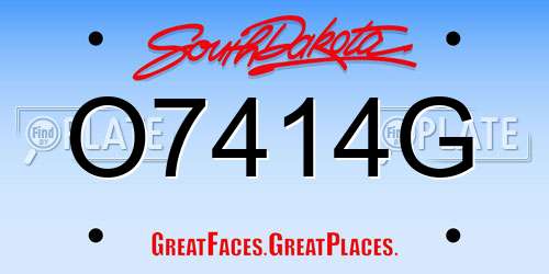 O7414G South Dakota License Plate