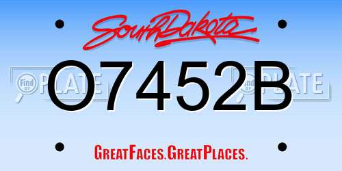 O7452B South Dakota License Plate