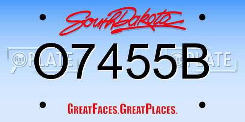 O7455B South Dakota License Plate