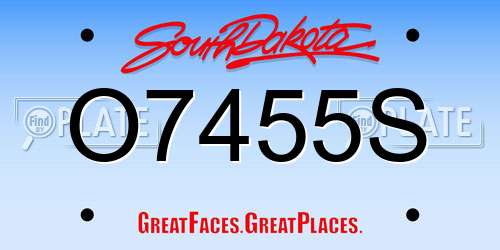 O7455S South Dakota License Plate