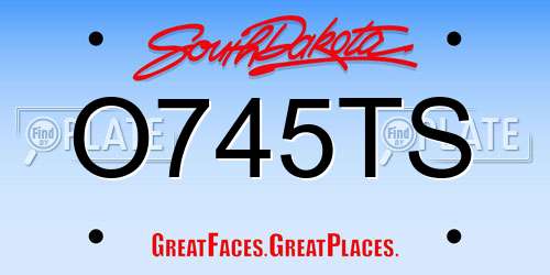 O745TS South Dakota License Plate