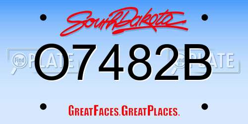 O7482B South Dakota License Plate