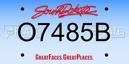 O7485B South Dakota License Plate