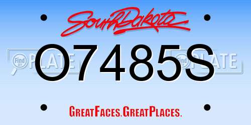 O7485S South Dakota License Plate