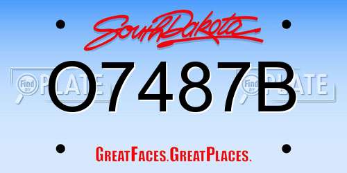 O7487B South Dakota License Plate