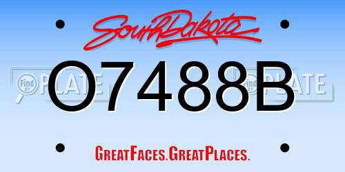 O7488B South Dakota License Plate
