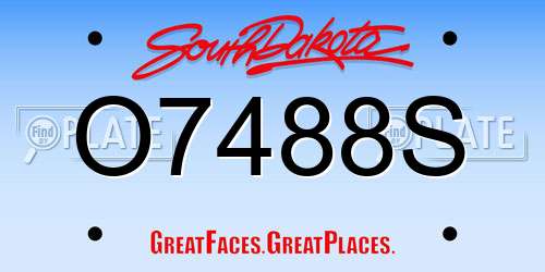 O7488S South Dakota License Plate